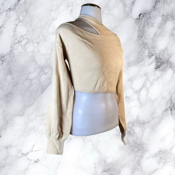 Michael Costello xREVOLVE Asym Cut Out Dolman Sweater - Nude - Picture 8 of 12